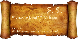 Platzerjanó Viktor névjegykártya
